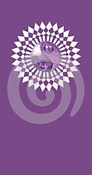 Spiritual background for meditation with yin yang symbol