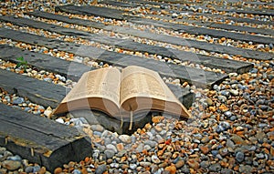 Spiritual bible tracks path divine faith open holy book