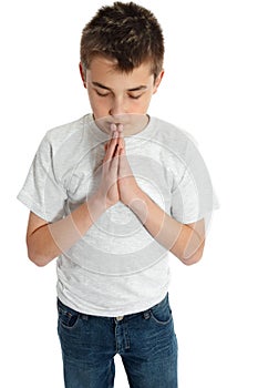 Spiritual boy praying