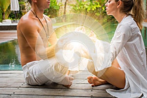 Spiritual couple finding peace and harmony