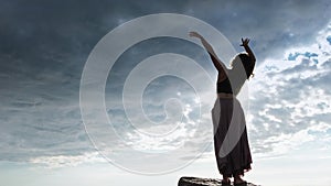 spiritual dance nature harmony woman sky sunlight