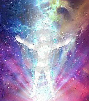 Spiritual energy power, violet flame power, DNA spiral, Universe portal