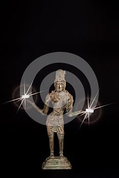 Spiritual enlightenment. Hindu Goddess Lakshmi with divine light