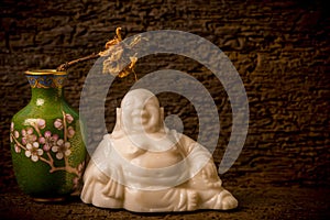 Spiritual old jade figurine Budai Maitreya photo