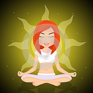 Spiritual girl in meditation