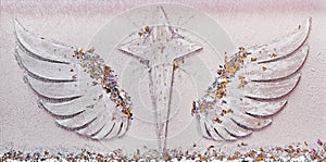 Spiritual guidance, Angel of light and love, angelic wings and cross