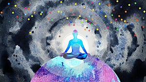 Spiritual human meditate mental mind soul health connect universe chakra healing peace yoga breath holistic imagine inspiring