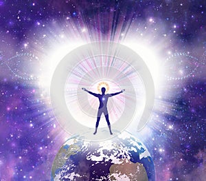 Spiritual love healing earth energy, power, diamond heart, DNA spiral, evolution, transformation
