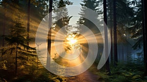 Spiritual Meditations: Journey Through The Sunlit Forest Path