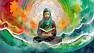 Spiritual Resonance: Islamic Meditation amidst Cosmic Waves