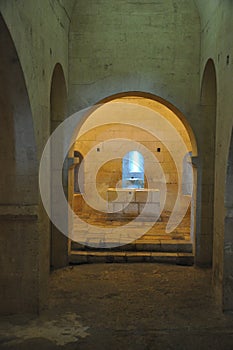 Spiritual retreat and reflection in the abbey, France