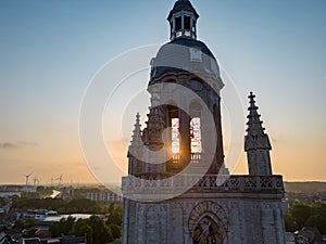 Spiritual Sunrise: Church Tower Silhouette