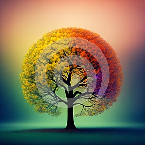 of a spiritual tree in growth