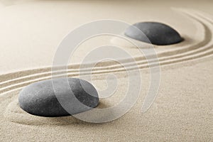 Spiritual zen meditation stones in sand