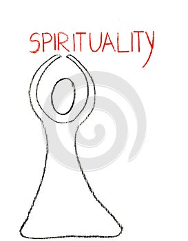 Spirituality drawn with with a crayon.