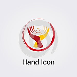 Spirituality Icon Meditation Hands Prayer Angels Health Care Light Logo Symbol Vector Element