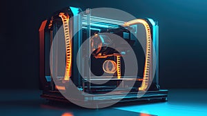 spirling 3d render style of a spiraling 3d printer