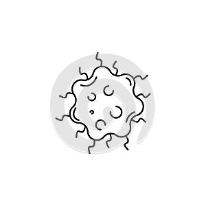 spirochete, bacteria, science line icon on white background