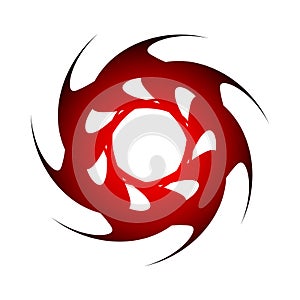 Spirograph sharp circle creative symbol in dark red color