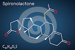 Spironolactone molecule. It is aldosterone receptor antagonist used for the treatment of hypertension, hyperaldosteronism, edema.