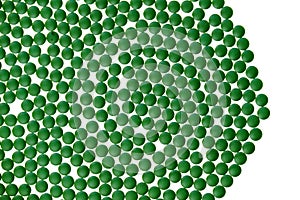 Spirulina algae. Chlorella algae green tablets isolated on white background.seaweed dietary supplements. Chlorella