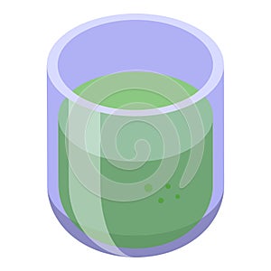 Spirulina juice icon isometric vector. Alga plant photo