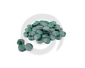 Spirulina in tablets.