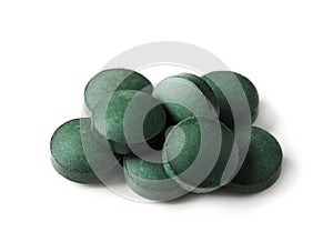 Spirulina tablets isolated