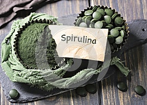 Spirulina tablets and powder