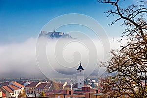 Spis castle in fog