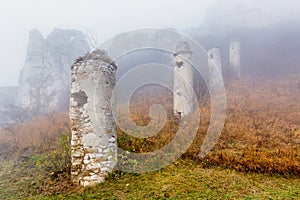 Spis castle in fog