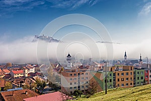 Spis castle in fog