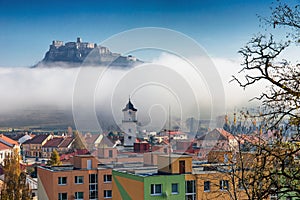 Spis castle in fog