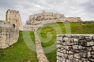 Spis Castle in Slovakia. The interior of the monument on a hill.