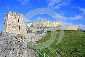 Spis Castle, Spissky hrad, in Slovakia, one of the biggest castles in Europe. Sunny landscape