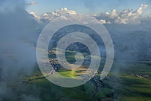 Spis landscape from the balloon, Slovakia