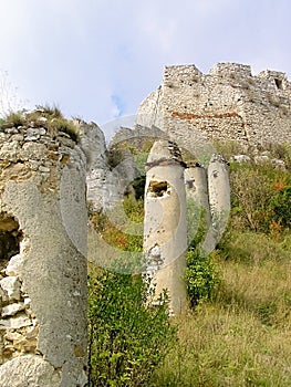 Spišský hrad Slovensko-externí vstupní palisády.