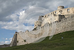 Spissky hrad Slovakia castle tower, Roman style walls