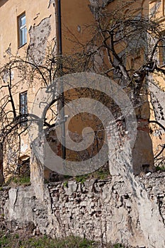 Spissky Stiavnik castle and church in Slovakia