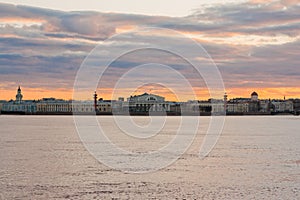 Spit of Vasilevsky Island and River Neva, Saint Petersburg, Russia