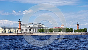 Spit of Vasilievsky Island in St. Petersburg, Russia