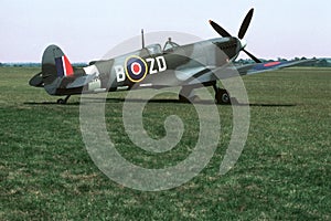 Spitfire Parked on Grass