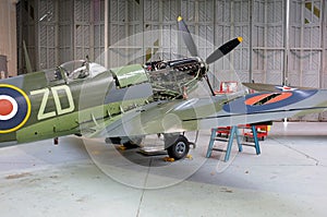 Spitfire in the workshop