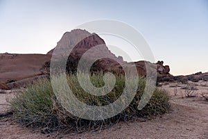 The Spitzkoppe area around sunset