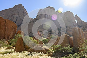 Spitzkoppe granite peaks in the sun