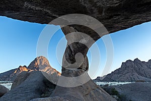 Spitzkoppe mountains view view from under an arch
