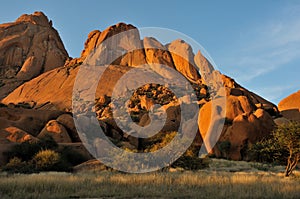Spitzkoppe in Namibia at sunset