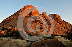Spitzkoppe in Namibia at sunset
