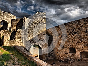 SpiÃÂ¡ Castle is a castle ruin that occupies the top of the travertine hill SpiÃÂ¡ Castle Hill.Slovakia photo