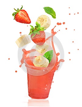 Splash of banana strawberry juice